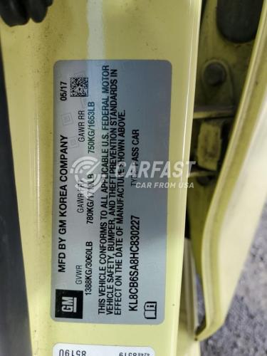 2017 Chevrolet Spark ls 1.4 YELLOW Lot 48408045 Vin KL8CB6SA8HC830227