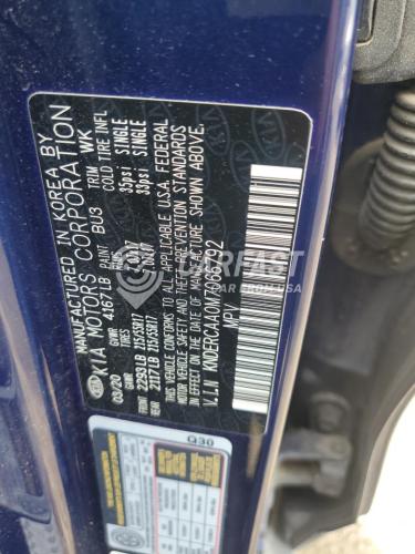 2021 Kia Seltos ex 2.0 BLUE Lot 48798335 Vin KNDERCAA0M7066792