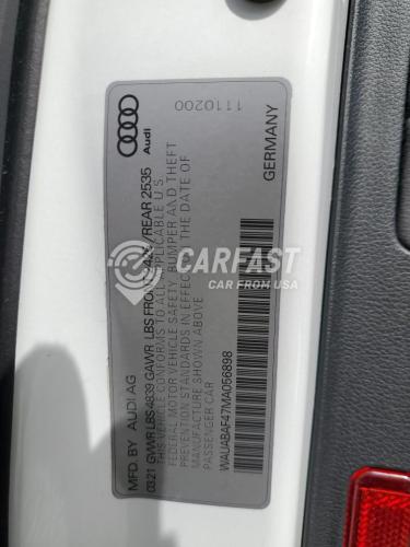 2021 Audi A4 premium 2.0 WHITE Lot 47265345 Vin WAUABAF47MA056898
