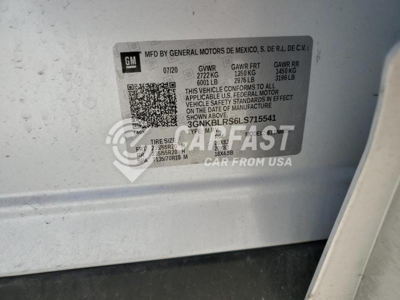 2020 Chevrolet Blazer pre 3.6 WHITE Lot 60092915 Vin 3GNKBLRS6LS715541