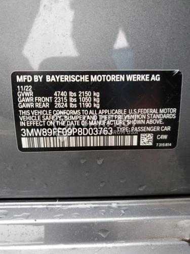 2023 BMW 330xi 2.0 GRAY Lot 60985125 Vin 3MW89FF09P8D03763