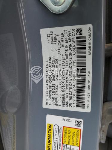 2023 Honda Civic sport 2.0 SPORT BLUE Lot 69598725 Vin 2HGFE2F5XPH500457