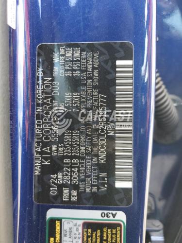2024 Kia Ev6 Light Blue Lot 71483995 Vin KNDC3DLC2R5195777