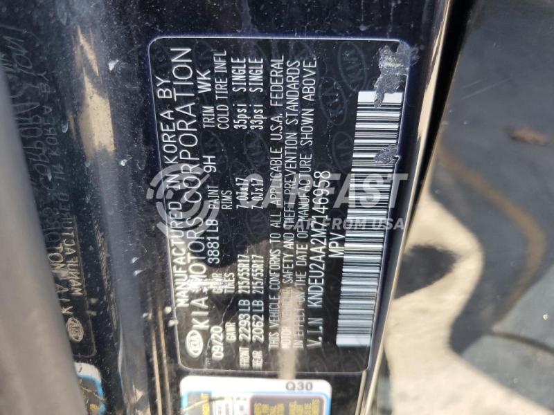 2021 Kia Seltos 2.0 black Lot 81272345 Vin KNDEU2AA2M7146958