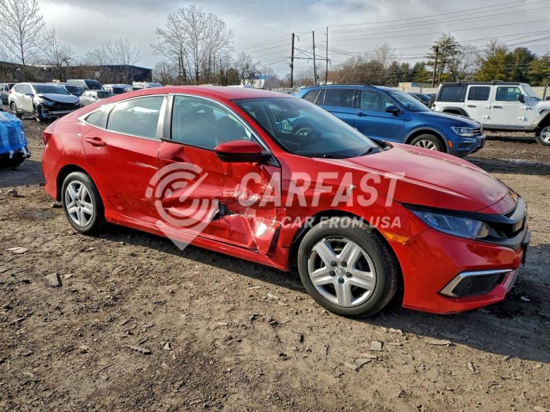 2019 Honda Civic 2.0 Lx Red Lot 72592745 Vin 2HGFC2F65KH592522