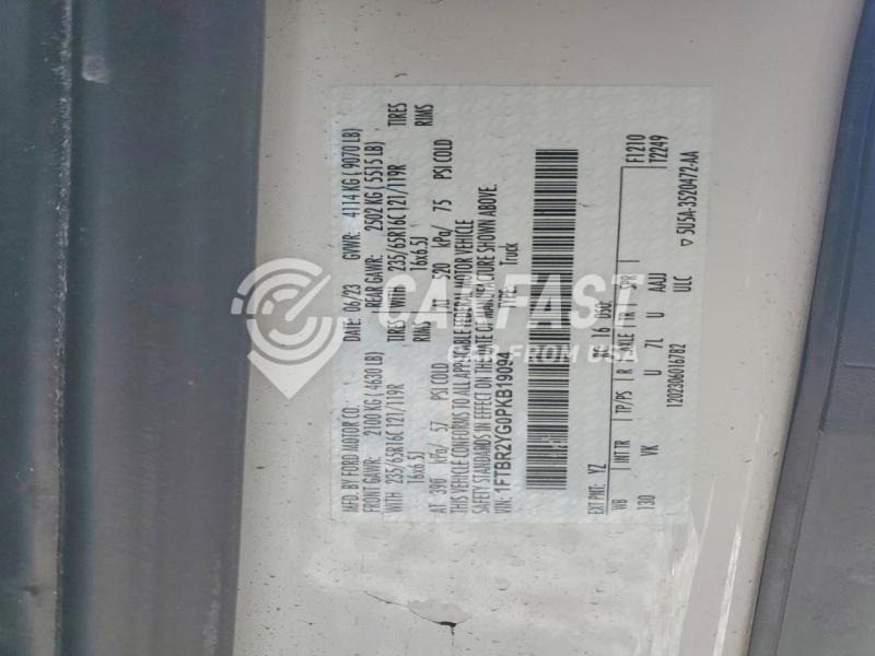 2023 Ford Transit 3.5 T-250 white Lot 73660695 Vin 1FTBR2YG0PKB19094