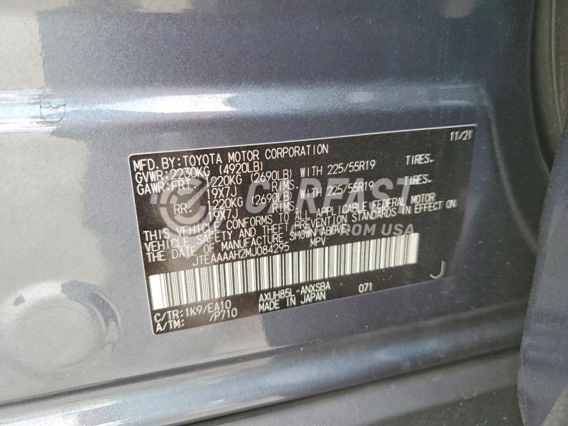 2021 Toyota Venza 2.5 Le Charcoal Lot 76720245 Vin JTEAAAAH2MJ084295