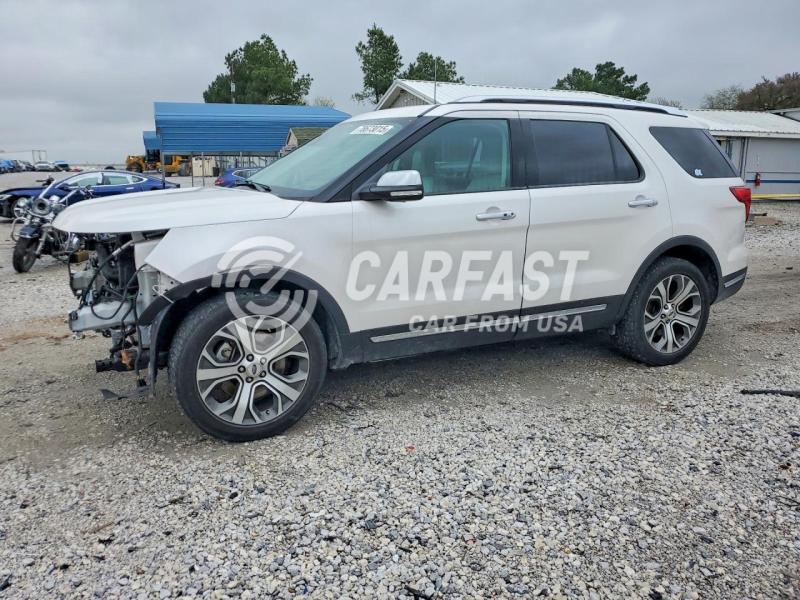 1FM5K8HT8JGB97159 2018 Ford Explorer 3.5 Platinum white