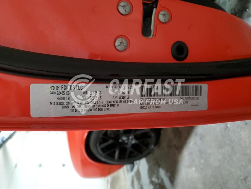 2019 Dodge Challenger 5.7 R orange Lot 43556935 Vin 2C3CDZBT2KH663473