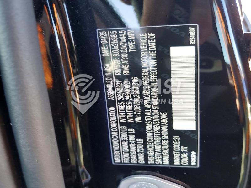2025 Volvo Ex90 ultra Ex90 Ultra black Lot 77497105 Vin 7JDEV3KL3SG013116