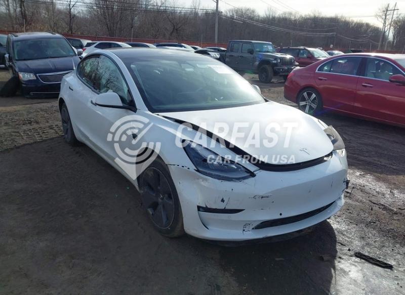 2021 Tesla Model 3 Long Range Dual Motor All-Wheel Drive white Lot 111044476796 Vin 5YJ3E1EB4MF048400