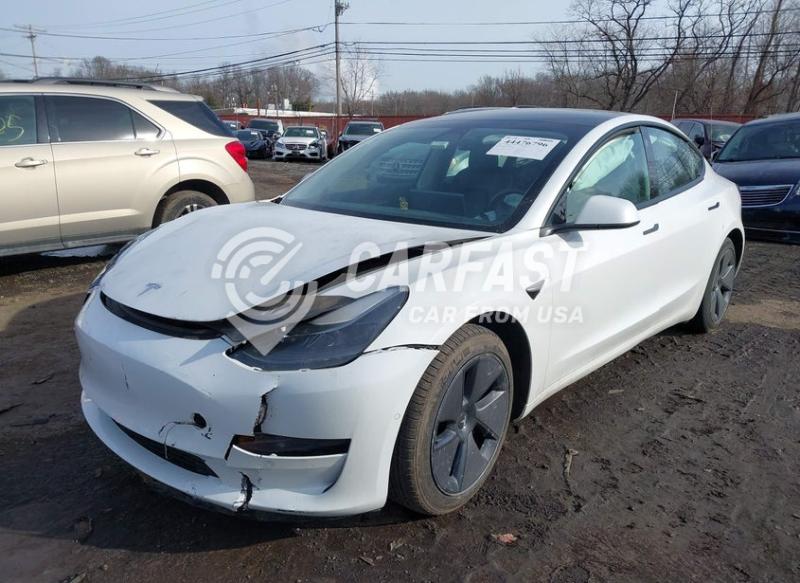 2021 Tesla Model 3 Long Range Dual Motor All-Wheel Drive white Lot 111044476796 Vin 5YJ3E1EB4MF048400