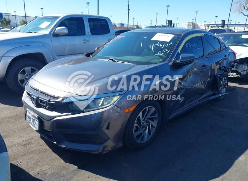 2017 Honda Civic 2.0 Ex grey Lot 111044359987 Vin 19XFC2F71HE213947
